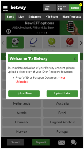 Betway ID Passport South Africa