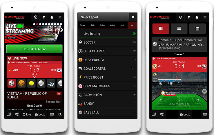 supabets mobile layout